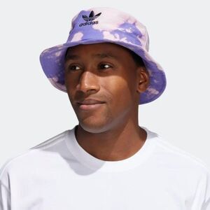 Adidas Men's Purple & Cream Originals Reverse Tie-Dye Bucket  Hat Size Osfm